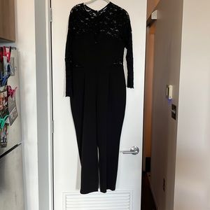 Express Black lace cutout jumpsuit